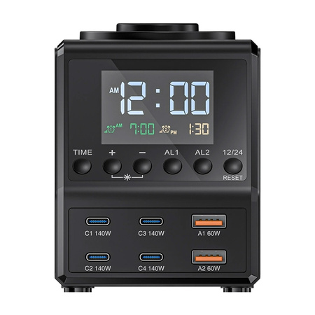 Ξυπνητήρι με φορτιστή Blitzwolf BW-FW10 2xUSB-A, 4xUSB-C, 240W