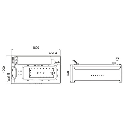 Μπανιέρα υδρομασάζ Niagara 911 180×100 – οικιακό jacuzzi με LED χρωμοθεραπεία
