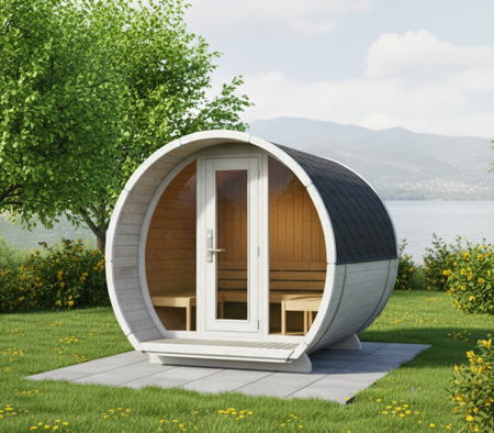 Āra sauna Susi 200 3-4 personām / JAUNA RAINBOW KOLEKCIJA / Tikai elektriskā apkure / Augstas kvalitātes ziemeļu egle | Wellness | Relaksācija | SPA | Wellness | Relaksācija | SPA | Ziemeļu stils | Termālā koksne