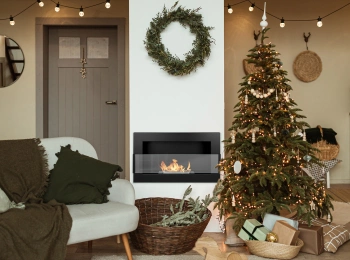 Biofireplace 650x400 with Glass – Structural Black | Modern Smokeless Fireplace