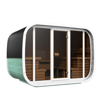 Sauna zewnętrzna Klaar dla 4-6 osób / Tylko ogrzewanie elektryczne / Wysokiej Jakości Świerk Nordycki ( Sosnowe Drewno Termiczne) | Wellness | Relaks | SPA | Wellness | Relax | SPA | Nordycki Styl | Drewno Termiczne