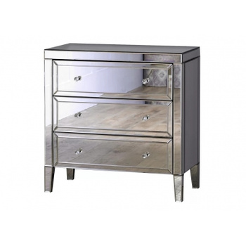 COMMODE MIROIR EN VERRE ROBUSTE — MODERNE, MDF + VERRE 80×80×40 cm