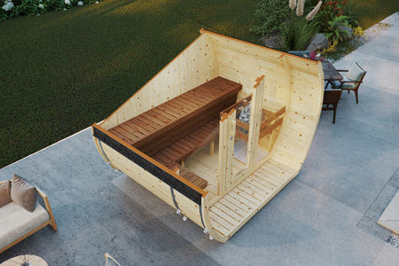 Sauna zewnętrzna Susi 200 dla 2-3 osób / Tylko ogrzewanie elektryczne / Wysokiej Jakości Świerk Nordycki ( Sosnowe Drewno Termiczne) | Wellness | Relaks | SPA | Wellness | Relax | SPA | Nordycki Styl | Drewno Termiczne