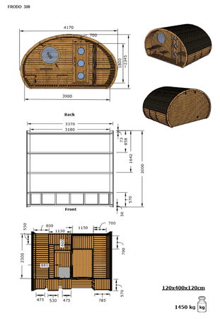 Sauna Owalna Frodo 300 Zewnętrzna dla 8 osób / Piec Elektryczny Harvia Harvia lub Opalany Drewnem Harvia / Wysokiej Jakości Świerk Skandynawski Poddany Obróbce Termicznej | Wellness | Relax | SPA | Domowe SPA | Luksusowy Relaks