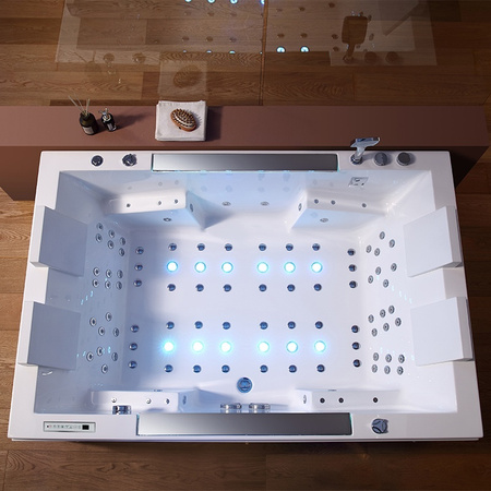 KARI 942 Biela hydromasážna vaňa 180x120 cm – Moderná SPA vaňa do kúpeľne