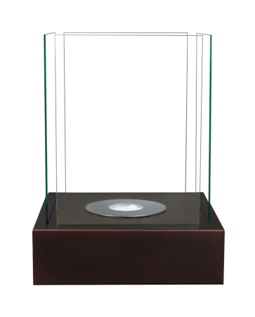 Samostojni kamin na bioetanol Sunset Garden rjave mat barve - eleganten kamin na bioetanol brez dima za dnevno sobo in vrt