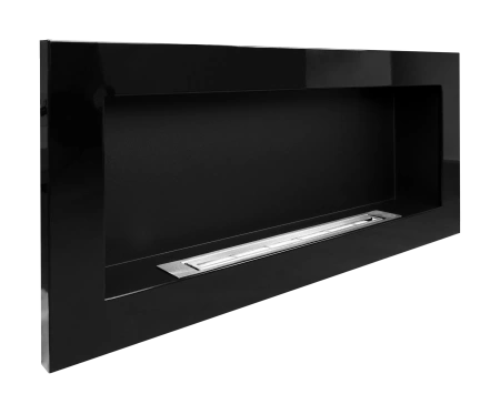 Fali biokandalló 900x400 fényes fekete - stílus és melegség füst nélkül