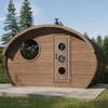 Soikea sauna Frodo 240 Outdoor 8 hengelle / Harvia Harvia sähkökiuas tai Harvia puukiuas / Laadukas lämpökäsitelty skandinaavinen kuusi | Wellness | Relax | SPA | Home SPA | Panoraamalasi | Panoraamalasi