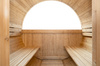 MO-2118 Sudová zahradní sauna 180 cm × Ø 210 cm - dřevěná venkovní sauna na zahradu pro 3-4 osoby