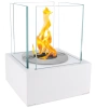 Išmanusis laisvai pastatomas baltos tekstūrinės matinės spalvos bioetanolio židinys - elegantiškas, ekologiškas bioetanolio židinys svetainei ir balkonui