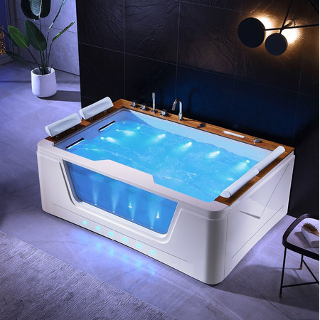 Jacuzzi de lujo ZEFIR 934 con hidromasaje | 192x131 cm | 44 chorros | madera de teca