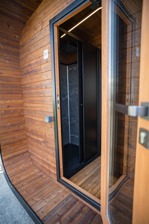 Modern garden sauna CUBE MODERNO PLUS SC - outdoor with relaxation function