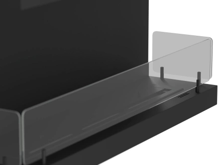 Elegant Biofireplace Inside C1000 v3 — minimalist built-in fireplace with LONGFIRE 800 burner and Antisol glass