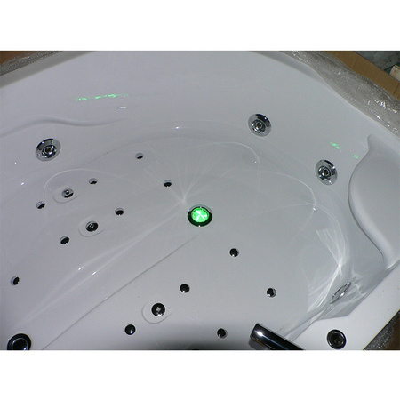 Carmen 631LH Cadă de hidromasaj stânga cu încălzitor Alb 180x120 cm - Luxury Spa Bathtub