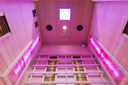 Sauna infravermelha MO-EA2R com pedras de sal do Himalaia