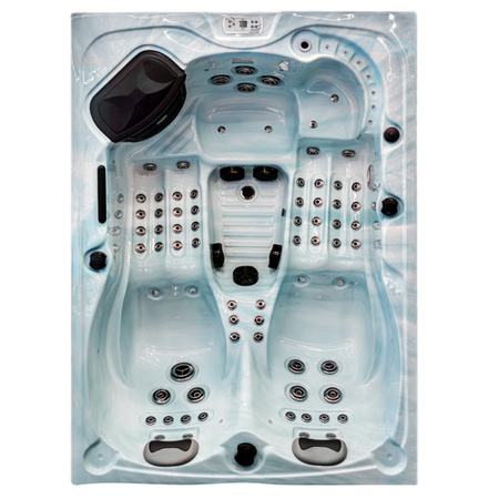 Dārza džakuzi SPA341 Bright Ocean Wave ar vāku tumši pelēks dēlis 220x156 cm - atpūta un elegance jūsu dārzā