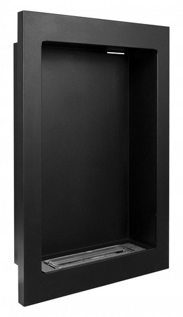 Vertical Wall-Mounted Biofireplace — black structural matte: style, warmth & creativity for your home