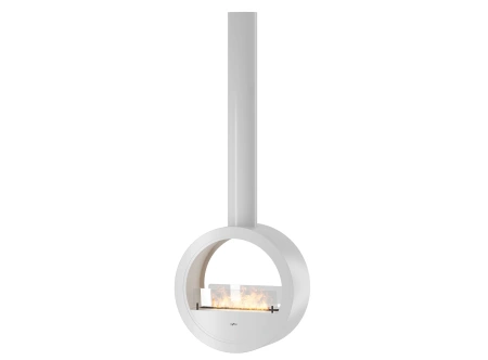 Elegantní biokrb Incyrcle 2Side White/Black - závěsný, zaoblené sklo Antisol, 500 mm hořák, dobrá izolace