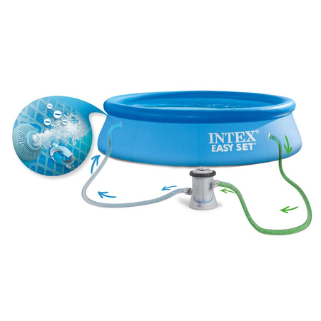 Piscina de expansión para jardín 244 x 61 cm 16 en 1