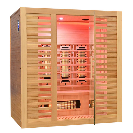 MO-RL4ST Infrarotsauna mit Salzstein + Turmalinen | Skandinavischer Stil | Modernes Design