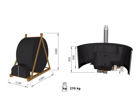 Utomhusbad Lux Hot Tub 200 Svart