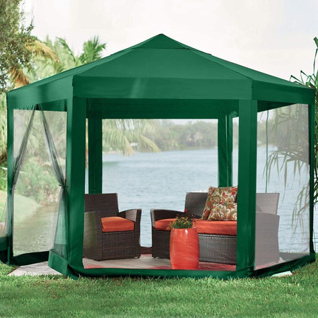 Carpa pabellón de jardín comercial 2x2x2 m con mosquitera verde MultiGarden