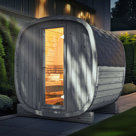 Vonkajšia sauna Limitovaná čierna verzia Uku 130 pre 3-4 osoby / iba elektrické vykurovanie / vysokokvalitné severské smrekové ( borovicové termálne drevo) | Wellness | Relaxácia | SPA | Wellness | Relaxácia | SPA | Severský štýl | Termálne drevo