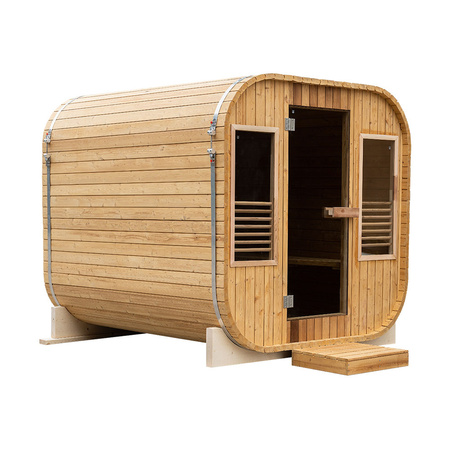 MO-2124 Infrared SQUARE dārza sauna 210X240X210CM - moderna āra sauna ar infrasarkanajiem sildītājiem, LED un Bluetooth 6-8 personām