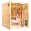 MO-EA4R-M COMBO Sauna infrarroja/finlandesa con calentador HARVIA de 8 kW y piedra de sal | Wellness | Relax | SPA | Madera Natural | Lista para Montar