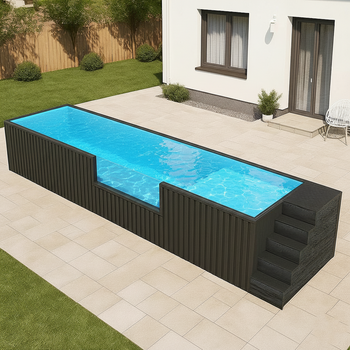 Piscine de jardin moderne avec accessoires AG-800 - luxueuse piscine autoportante