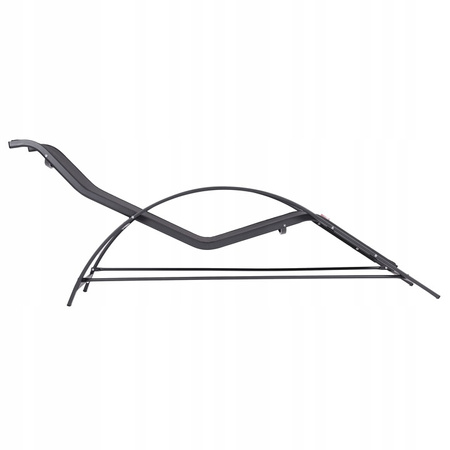 Garden Lounger Set with Side Table | Loungers with side table for patio or balcony Black/Grey | Garden table, patio, outdoor relaxation