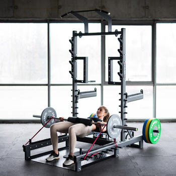 Multifunksjonelt stativ med en plattform for løfting av vekter og hip thrust kommersielle SMP01 HMS