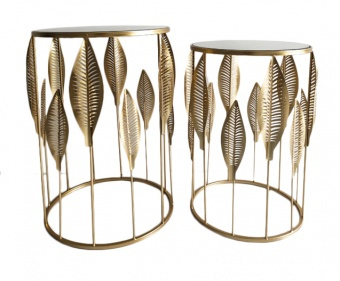 2 tk metallist lauakomplekt. - kaasaegne kuldne elutoa laud