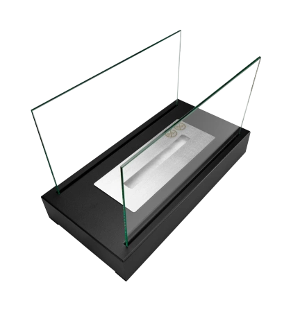 Fritstående biopejs Glow sort struktureret mat