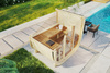 Sauna zewnętrzna Eke 160 dla 3-4 osób w zestawie z piecem do sauny Harvia Vega + gratisy kosmetyki + akcesoria do sauny | sauna fińska | thermwood | Drewno Termiczne