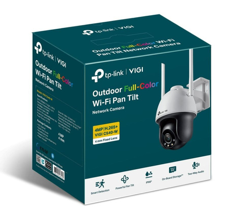 TP-LINK VIGI C540-W 4MP Wi-Fi външна камера - фиксирана външна камера за наблюдение със засичане на движение, нощен режим и 2,4 GHz Wi-Fi - идеална за домашна и бизнес сигурност