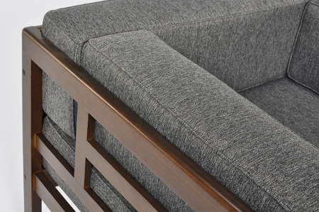 Havestol i træ EDEN mørkebrun/beige | Komfortabel havestol, moderne stil, terrasse og balkon