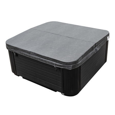 Jacuzzi de jardim BOKO Revestimento Branco Gabinete Preto 230x230 cm – relaxamento moderno no jardim