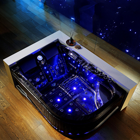 VENEZIA 761 "Black Wave" hidromasāžas vanna kreisā 180×120 - grezna relaksācija modernā formā kreisajā pusē