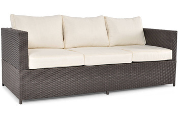 3-Sitzer-Gartensofa aus MALAGA-Rattan – braun
