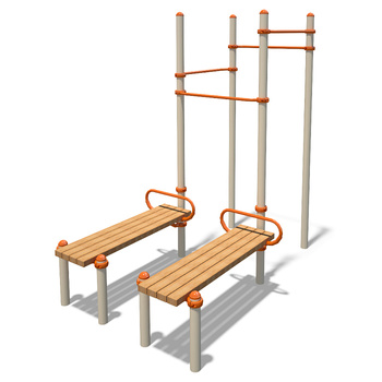 Set di allenamento outdoor S831.2 | Sbarre e panche per calisthenics