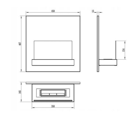 Hanging Biofireplace BOARD Black  – style, warmth, and creativity in your home