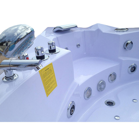 Wanna z Hydromasażem z Podgrzewaczem ORINO 632BH Biała 157x157 cm – Nowoczesna Wanna SPA