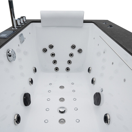 Whirlpool für Zuhause | SPA Boston 926 Schwarz | Grau 180x100 cm 46 Düsen | Jacuzzi