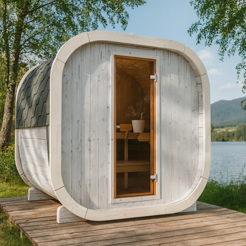 Saună în aer liber Eke 130 pentru 3-4 persoane / NOUA COLECȚIE RAINBOW / Numai încălzire electrică / Molid nordic de înaltă calitate (lemn termal de pin) | Wellness | Relaxare | SPA | Wellness | Relaxare | SPA | Stil nordic | Lemn termal