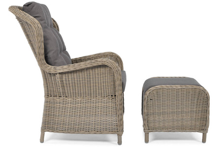 Fauteuil exclusif SONATA avec repose-pieds - gris