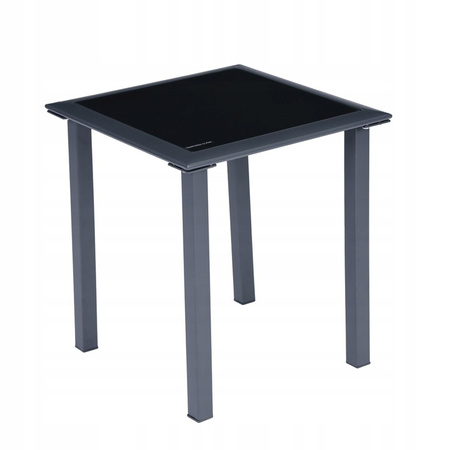 Garden Lounger Set with Side Table | Loungers with side table for patio or balcony Black/Grey | Garden table, patio, outdoor relaxation