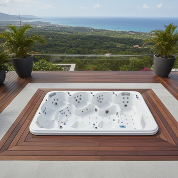 Jacuzzi OF-8001 Pro – family-friendly 8-person SPA with 89 jets, hydrotherapy, LED, Bluetooth, and ozone generator