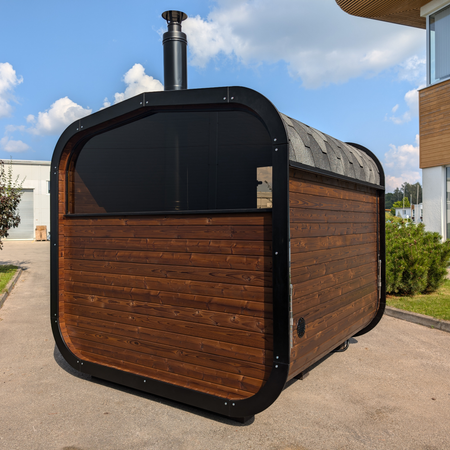 Moderna dārza pirts CUBE MINI PLUS – āra ar relaksācijas funkciju