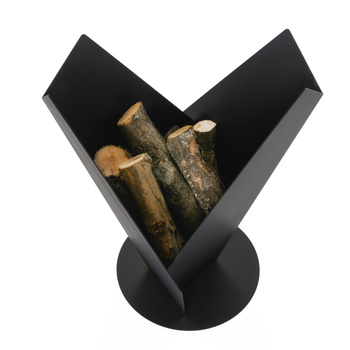 Hienostunut Y-FIRE QualitySPA puutarhatakka - (3 mm teräs, musta matta), "Vertikaalinen tuliveistos".